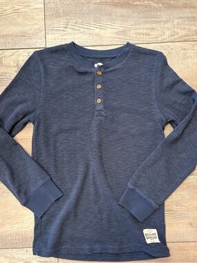 Appaman Youth size 10 Navy Long Sleeve Henley Thermal Top